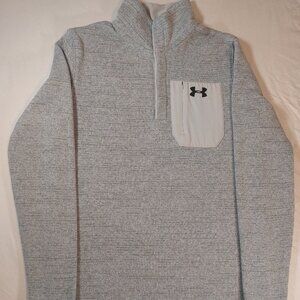 Men's Under Armour Gray Specialist Henley 2.0 Long Sleeve Pullover Size Small